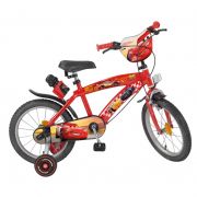 Детски велосипед Cars, с помощни колела, 16 инча